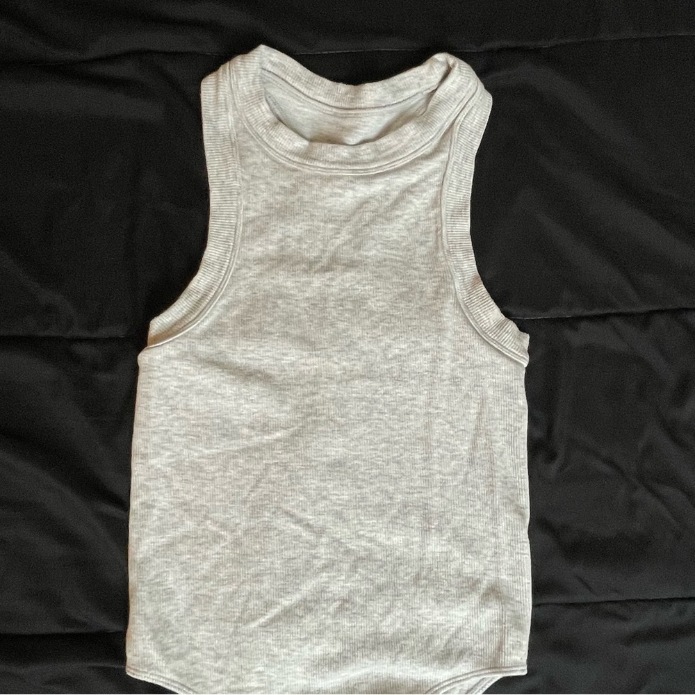 Grey Ribbed Bodysuit - Picture 2 of 3